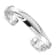 Rhodium Over Sterling Silver Plain 6mm Hammered Bands Cuff Bracelet