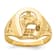 10K Yellow Gold Polished Horseshoe with Horse in Center Ring