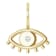 14K Yellow Gold 0.02ctw Diamond Accent Evil Eye Charm Pendant.