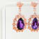 Amethyst and CZ 6.95 Ctw Pear 18K Rose Gold Over Sterling Silver Center
Design Earrings Jewelry