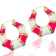 Gold Tone Pink and White Enamel Earring