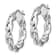 Rhodium Over Sterling Silver 4x14mm Twisted Hoop Earrings