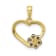 14k Yellow Gold Diamond and Blue Sapphire Heart with Flower Pendant