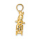 14k Yellow Gold 3D Textured Children's Playful Rocking Horse Charm