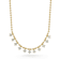 Rachel Zoe White CZ Charm Bead Chain Necklace in 14K Gold Over Sterling Silver
