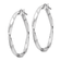Rhodium Over Sterling Silver Polished Twisted 2.5x30mm Hoop Earrings
