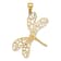 14k Two-tone Gold Polished Diamond-Cut Filigree Dragonfly Pendant