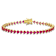 Created Ruby 18K Yellow Gold Over Sterling Silver Bracelet 12.3ctw