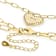 Heart Paperclip Pendant With CZ Necklace In 18k Gold Over Sterling Silver