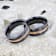 VENICE Black Ceramic Wedding Band with Rose Gold Groove 8mm