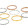 Tri-Tone Stacking Set Of 8 Band Rings In Sterling Silver