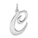 Rhodium Over Sterling Silver Fancy Script Letter C Initial Charm
