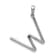 Rhodium Over 14K White Gold Diamond Letter W Initial Pendant