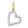 14K Two-tone Gold Polished Cubic Zirconia Open Heart Pendant