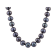 8-8.5mm Black Cultured Freshwater Pearl Sterling Silver Strand Necklace