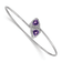 Rhodium Over 14k White Gold Amethyst and Diamond Flexible Bangle