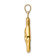 14k Yellow Gold 3D Textured Rock On Sign Charm