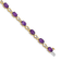 14K Two-tone Gold with Rhodium Over 14k Yellow Gold Amethyst and Diamond Bracelet