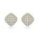 Pave CZ Square Stud Earrings In 14K Gold Over Brass