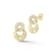 Rachel Zoe Pave CZ Fluted Stud Earrings in 14K Gold Over Sterling Silver
