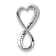 Rhodium Over 14K White Gold Diamond Freeform Heart Infinity Chain Slide Pendant