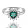 Heart Shape Lab Created Emerald with White Topaz Accents Sterling Silver
Ring, 0.93ctw