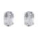 6x4mm Oval White Topaz Rhodium Over 10k White Gold Stud Earrings