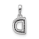 14K White Gold Diamond Letter D Initial with Bail Pendant