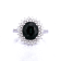 5.15 Ctw Green Sapphire and 0.70 Ctw White Diamond Ring in 18K WG