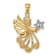 14k Two-tone Gold Textured and Diamond-Cut Angel with a Star Pendant