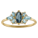 10K Yellow Gold Marquise Multi-color Blue Topaz Ring .45ctw