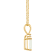 7x5mm Emerald Cut Opal with Diamond Accent 14k Yellow Gold Pendant With Chain