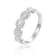 Baguette and Round White Topaz Sterling Silver Band Ring, 2.10ctw