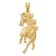 14k Yellow Gold Polished Brushed and Diamond-Cut Horse Pendant