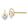 14k Yellow Gold Children's Cubic Zirconia Heart Stud Earrings