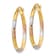 14k Yellow Gold and Rhodium Over 14k Yellow Gold Satin and Diamond-cut
7/16" Hoop Earrings