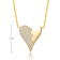 Clear Cubic Zirconia, 14k Yellow Gold Plated over Brass Broken Heart
Pendant Necklace