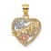 14K Tri-color Gold Number 1 WIFE In Heart with Flower Charm
