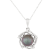 Black Cultured Tahitian Pearl and Diamond 14K White Gold Pendant 8-9mm