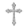 Rhodium Over 14k White Gold Textured Diamond Budded Cross Chain Slide Pendant