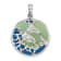 Rhodium Over Sterling Silver Polished Enameled Dolphins Pendant
