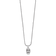 Rhodium Over Sterling Silver Cubic Zirconia Polished Skull Necklace