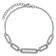 Rhodium Over Sterling Silver Polished Cubic Zirconia Link with 1.5-inch
Extension Bracelet