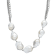 12-16mm Baroque White Freshwater Pearl Sterling Silver Multi-Row Chain Necklace