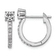 Rhodium Over Sterling Silver Polished Cubic Zirconia Hinged Round Hoop Earrings