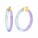 14K Yellow Gold Over Sterling Silver Painted Hoops in Blue and Purple