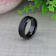 ELISE Black Tungsten Ring with Polished Beveled Edges and Brush Finished
Center 8mm