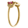 10K Yellow Gold Heart Ruby and Diamond Infinity Ring .29ctw