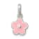 Sterling Silver Polished Pink Enameled Flower Children's Pendant