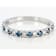 Blue And White Lab-Grown Diamond Band Ring In 14K White Gold 0.50ctw